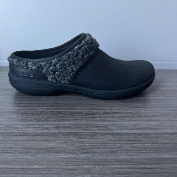 Merrell Women's Encore Kassie Black Nubuck Wool Winter Slides Clogs Mules $85 - Picture 4 of 10